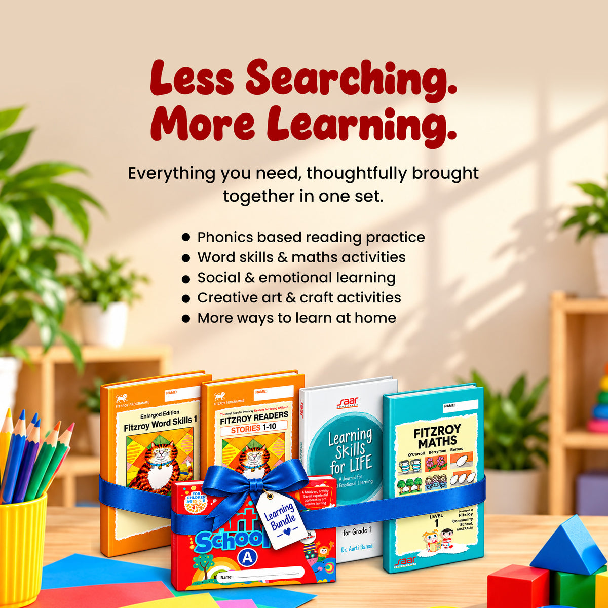 SAAR Complete Learning Bundle for Kids | Phonics, Maths, Life Skills & Art