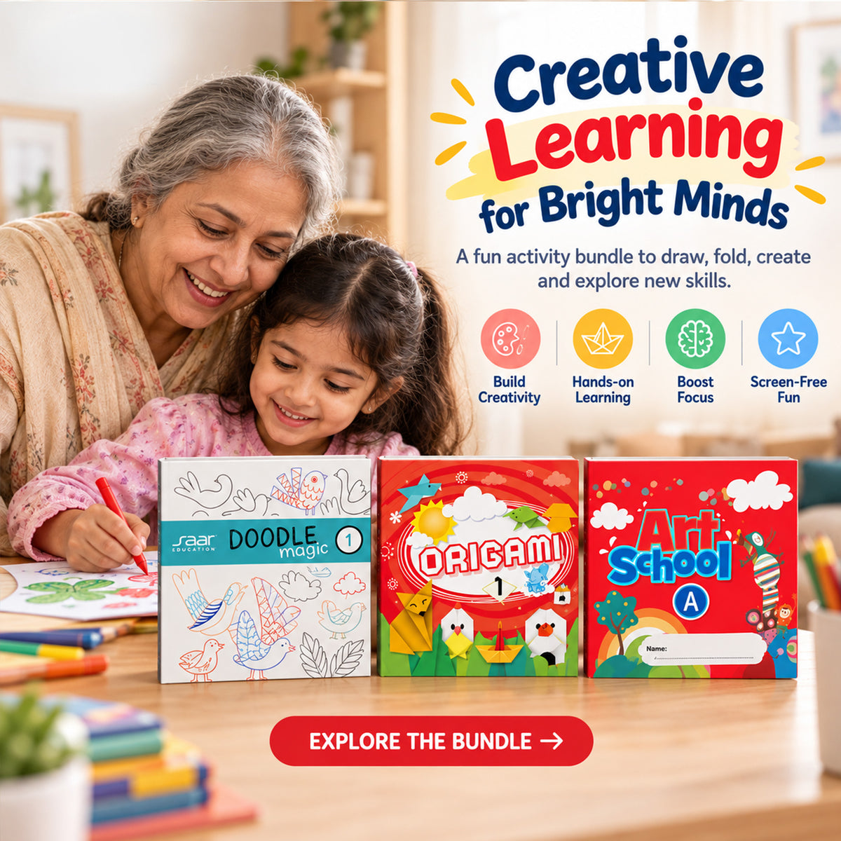 Creative Learning Bundle: Doodle Magic 1 + Origami 1 + Art School A