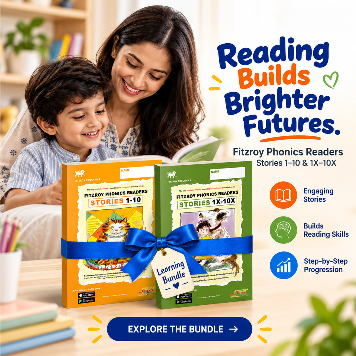 Fitzroy Phonics Readers Bundle: Stories 1-10 + Stories 1X-10X