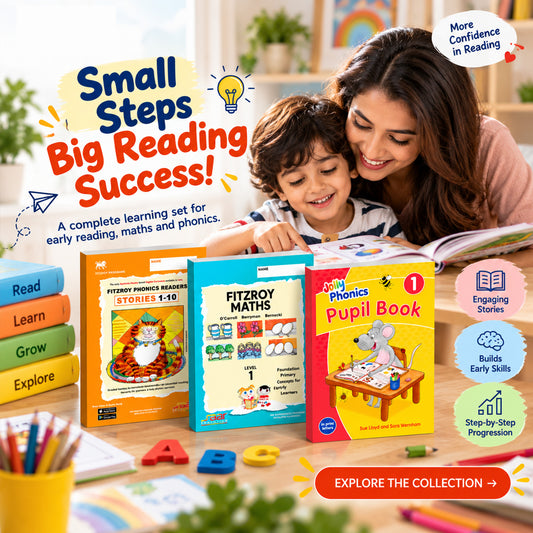 Early Learning Starter Bundle: Fitzroy Phonics Readers 1-10 + Fitzroy Maths 1 + Jolly Phonics Pupil Book 1